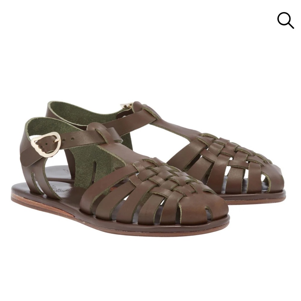 Ancient Greek Karina Fisherman Sandals Leather Khaki